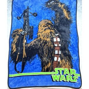 Star Wars Chewbacca Fleece Throw Blanket Lucasfilm Blue 37x47